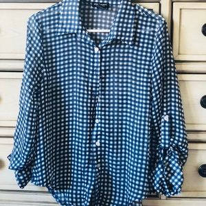 Button up checkered blouse